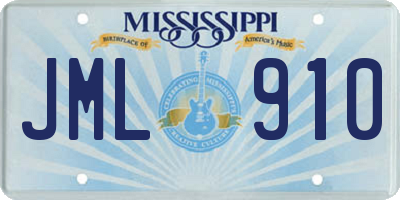 MS license plate JML910