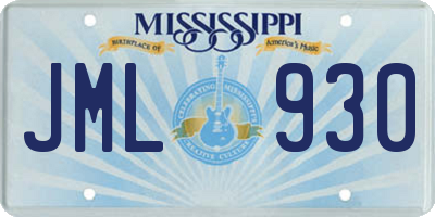 MS license plate JML930