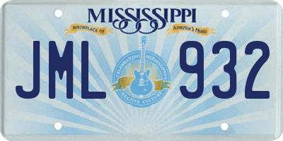 MS license plate JML932