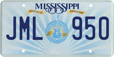 MS license plate JML950