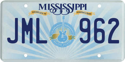 MS license plate JML962