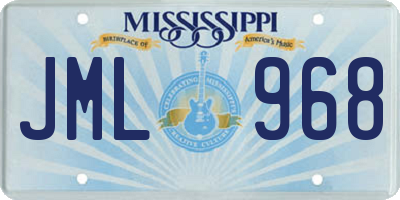 MS license plate JML968