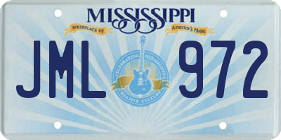 MS license plate JML972
