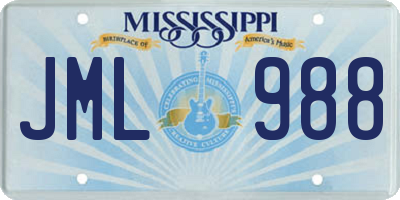 MS license plate JML988
