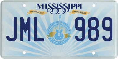 MS license plate JML989