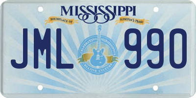MS license plate JML990
