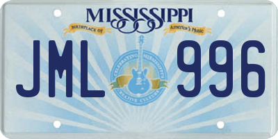 MS license plate JML996