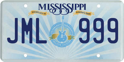 MS license plate JML999