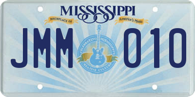 MS license plate JMM010