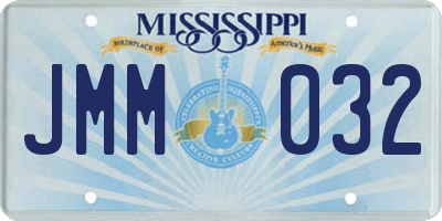 MS license plate JMM032