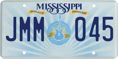 MS license plate JMM045