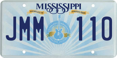 MS license plate JMM110