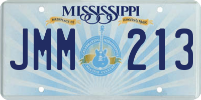 MS license plate JMM213