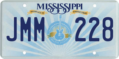 MS license plate JMM228
