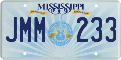 MS license plate JMM233