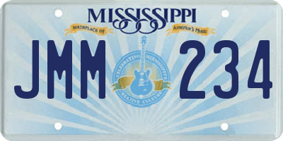 MS license plate JMM234