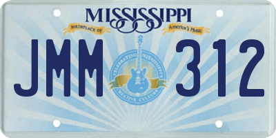 MS license plate JMM312