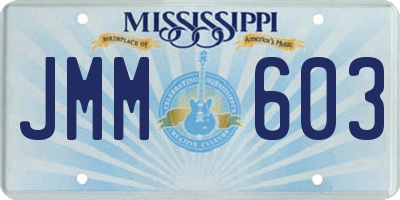 MS license plate JMM603