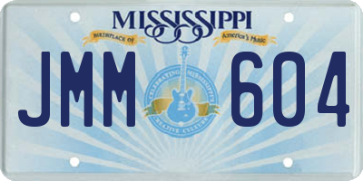 MS license plate JMM604