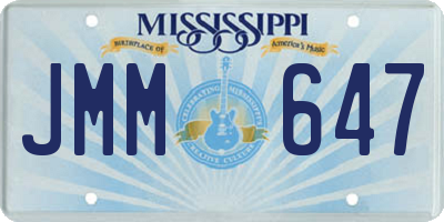MS license plate JMM647