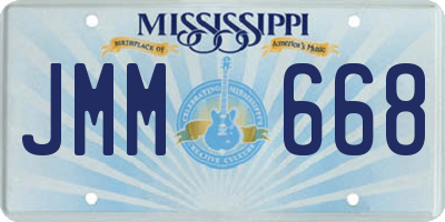 MS license plate JMM668