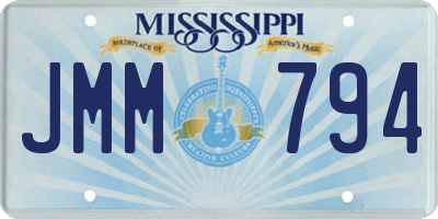 MS license plate JMM794