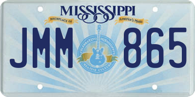 MS license plate JMM865