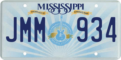 MS license plate JMM934