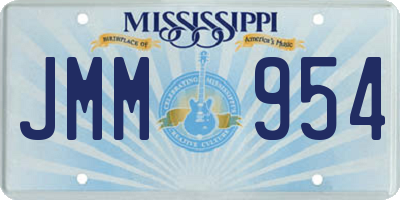 MS license plate JMM954