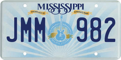 MS license plate JMM982