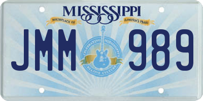 MS license plate JMM989