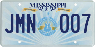 MS license plate JMN007
