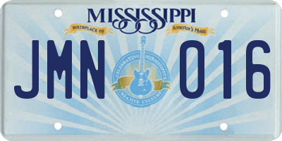 MS license plate JMN016