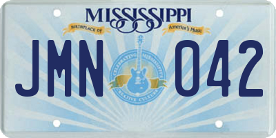 MS license plate JMN042