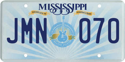 MS license plate JMN070