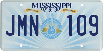 MS license plate JMN109