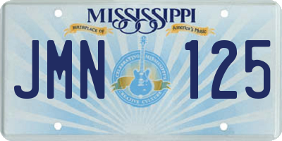MS license plate JMN125