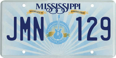 MS license plate JMN129