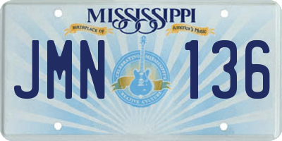 MS license plate JMN136