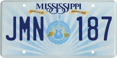 MS license plate JMN187