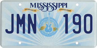 MS license plate JMN190