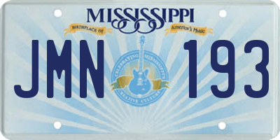 MS license plate JMN193
