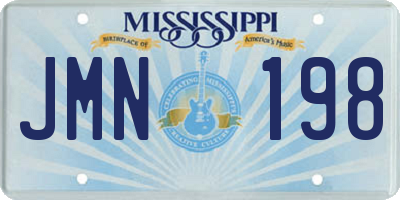 MS license plate JMN198