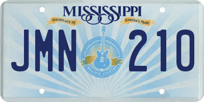 MS license plate JMN210