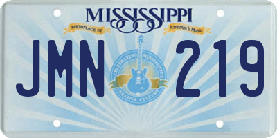 MS license plate JMN219