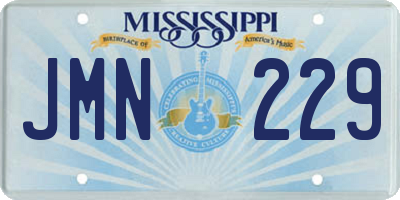 MS license plate JMN229