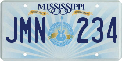 MS license plate JMN234