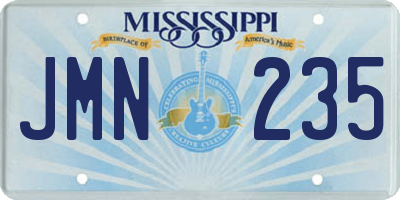 MS license plate JMN235