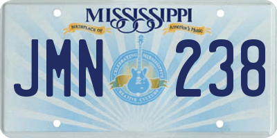 MS license plate JMN238
