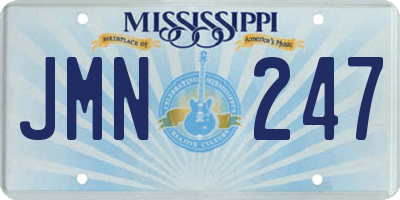 MS license plate JMN247